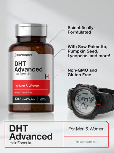 HorbAach - Dht Advanced Hair Formula 120 Tablets Non-Gmo And Gluten Hair Formula Blend With Saw Palmetto, Kudzu, And Fo-Ti