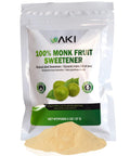 AKI Monk Fruit Sugar Free Sweetener Powder - Brown Raw Powder with Aroma of Sweetness - Ideal for Blended Beverages and May Helps in Weight Loss (2 Oz / 57Gr)