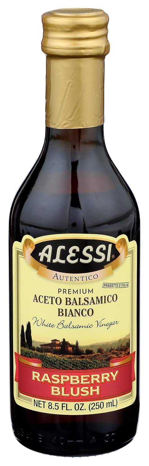 Alessi Foods White Balsamic Raspberry Blush Vinegar, 8.5 oz, Red