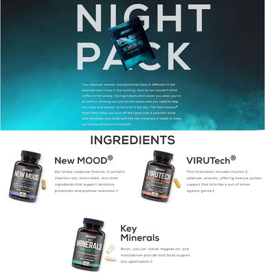 Onnit Total Human Day and Night Vitamin Packs for Men and WomenCapsule 30-Day Supply - Adult Multivitamin