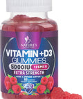 Vitamin D3 Gummies 5,000 IU 125 mcg - Extra Strength Natural Immune Support and Support Bone Health - Delicious, Non-GMO, Tasty Gummy for Children, Adults, and Seniors - 60 Gummies