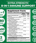Zazzee Extra Strength 8-In-1 Immune Support, 1400 Mg Per Capsule, 180 Vegan Capsules, 1000 Mg Vitamin C, 1000 Iu Mg D3, Zinc