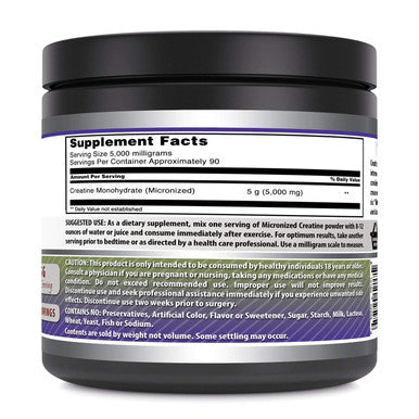 Amazing Formulas Micronized Creatine Monohydrate - 5000 Mg Micronized Creatine Per Serving - Ideal Pre & Post Workout Supplement (1 Lb (Unflavored))