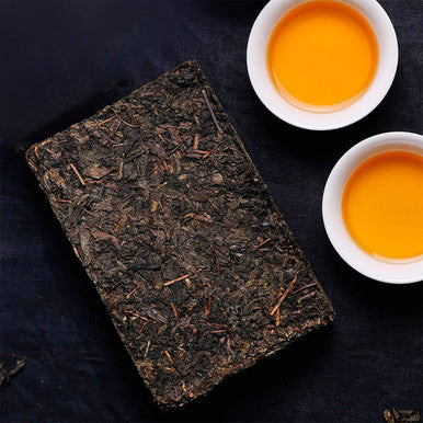 Fullchea - / Fucha Tea Brick - Dark Tea Loose Leaf - Golden Flower Tea - Heicha From Hunan Anhua - Aids Digestion - 11.21oz / 318g