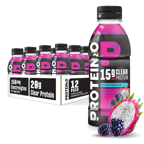 Protein2o 15g Whey Protein Infused Water, Peach Mango, 16.9 Oz Bottle (Pack of 12)