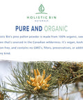 Organic Pine Pollen Powder by Holistic Bin | Pharmaceutical Grade, Wild Harvested, Golden Canadian Pine Pollen | Non GMO, No Additives | Pure Pollen Supplement Made from The Ponderosa Pine Tree, 20 g
