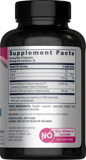 NeoCell Joint Complex Type 2 Hydrolyzed Collagen Plus Joint and Cartilage Support 120 Capsules