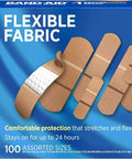 Band-Aid Flexible Fabric Adhesive Bandages Assorted 100 Ea (Pack Of 12)