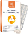 Healthspan Fast Release Glucosamine 70 Plus | 120 Capsules | with Vitamin C & Vitamin D3 | Easy to Digest | Calcium | Ginger | Vegetarian