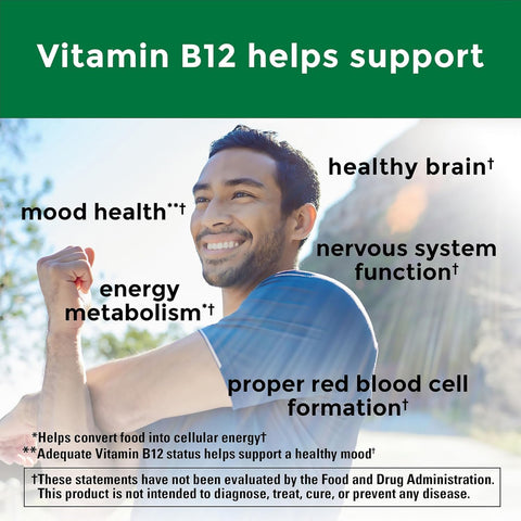 Nature Made Vitamin B12 1000 Mcg Dietary Supplement For Energy Metabolism Support 75 Time Release Tablets 75 Day Supply