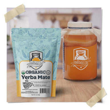 Fermentaholics Usda Organic Loose-Leaf Yerba Mate Tea - Perfect For Homebrewing Kombucha Hot Tea And Iced Tea - Ou her Premium Taste Aroma And Flavor