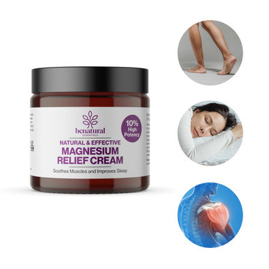 Benatural Essentials All Natural Magnesium Relief Cream 100g | Soothes Muscles & Improves Sleep | Made in The UK | pH Balanced