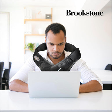 Brookstone Shiatsu Neck And Shoulder Massager, Deep Kneading Back Massager With Heat, Massage Pillow Neck, Back, Shoulder, Foot, Leg, Electric Massages For Home, Car, Office