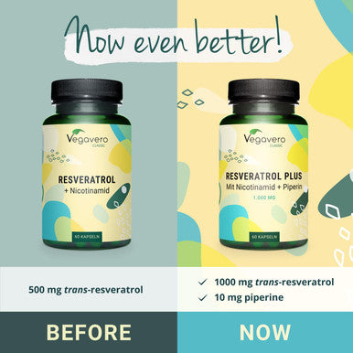 Trans Resveratrol 500mg VegaveroÃƒâ€šÃ‚Â® | with Vitamin B3 (Nicotinamide) | from Japanese Knotweed Extract | Without Additives | 60 Vegan Capsules
