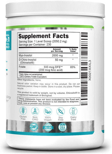 Zazzee PREGNOSITOL Powder and USDA Organic Fertility Support Tea