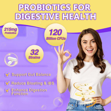 Drfoster Probiotics For Women & Men Digestive Health'120 Billion Cfus Prebiotics