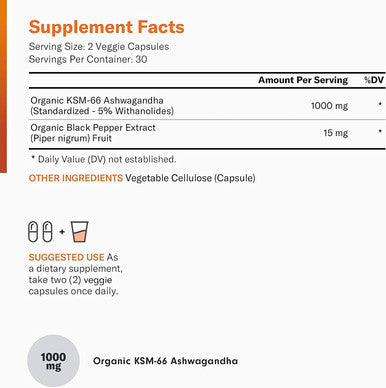 Probiotics 60 Billion CFU KSM66 Ashwagandha Root Powder Extract High Potency 5 Withanolides Bundle