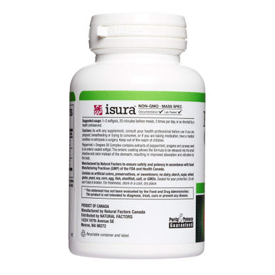 Natural Factors Peppermint and Oregano Oil 60 softgels
