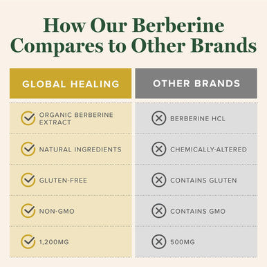 Global Healing Organic Berberine (Berberina) With Ceylon Cinnamon & Black Pepper, 1200 Mg- Pure Berberine Hcl Supplement, Extra Strength Berberine Supplement & Complex For Weight Loss (60 Capsules)