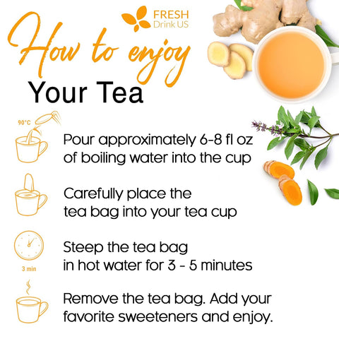 FreshDrinkUS, Premium 50 Mulberry Leaf Tea Bags, 100% Natural & Pure from Mulberry Leaves. Herbal Tea. Made with Natural Material Tea Bags. No Sugar, No Caffeine, No Gluten, Vegan.