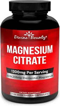 Pure Magnesium Citrate Capsules 1300mg Magnesium Supplement with Elemental Magnesium 120 Vegetarian Capsules
