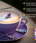 Kate Naturals Lavender Extract For Baking Drinks Coffee Lattes. Food Grade Lavender Oil For Flavoring & Cooking (1Oz Sugar )