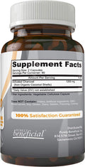 Activated Coconut Charcoal 1200mg, 180 Capsules - Pills for Digestive System, Bloating, Detoxification, Teeth Whitening, Vegan (1bottle)