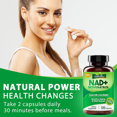 Liposomal Nad Supplement, Aging Defense, Brain Function, Highest Nad Pontecy, Energy And Dna Repair- Focusing On Healthy Metabolism And Vitality, 120 Capsules