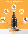 Ashwagandha Maca Fenugreek Extracts - Supports Energy & Focus - Liquid Supplement For Men & Women - 60 Day Servings, Vegan Drops (4 Oz)