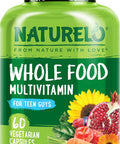 Naturelo Whole Food Multivitamin For Teenage Boys - Vitamins And Minerals Supplement For Active Kids - With Plant Extracts - Non-Gmo - Vegan & Vegetarian - 60 Capsules