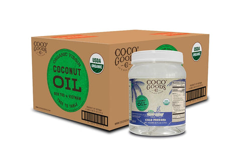 CocoGoodsCo Single-Origin Organic Virgin Coconut Oil, Cold-Pressed - Gluten-free, Non-GMO, No Cholesterol (60 fl. oz)