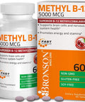 Methyl B12 5000 Mcg Vitamin B12 Methylcobalamin Lozenges + Super B Vitamin B Complex Sustained Slow Release