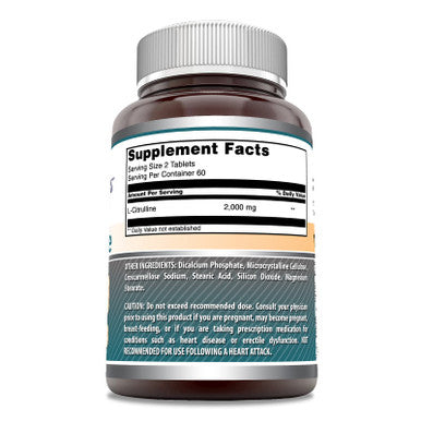Amazing Formulas L Citrulline 2000Mg Per Serving 120 Tablets Supplement | Amino Acid Supplement For Men & Women | Non-Gmo | Gluten Free | Made In Usa