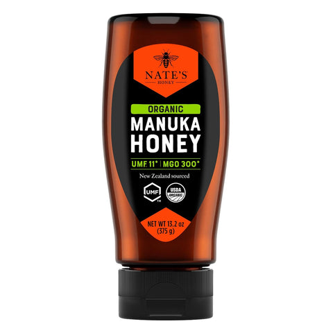 Nate's Manuka Honey - 13.2 oz Squeeze Bottle | Raw - New Zealand - MGO 512+ - UMF Certified 15+