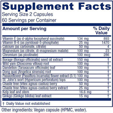Vitanica Women's Phase I Premenstrual Support Vegan 120 Capsules
