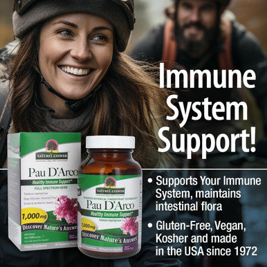 Nature'S Answer PAU d arco Inner Bark - 90 Vegetarian Capsules - 1000 mg - Immune Support - Vegan - Gluten