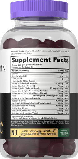 Men'S Multivitamin Gummies | 90 Count | Natural Blueberry Flavor | Vitamin C, D3 And Zinc | Vegetarian, Non-Gmo, Gluten Free Supp