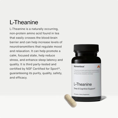 Momentous L-Theanine Supplement - 200Mg Capsules To Promote Relaxation And Focus - Nsf Certified, Gmo-Free, Gluten Free, 60 Servings