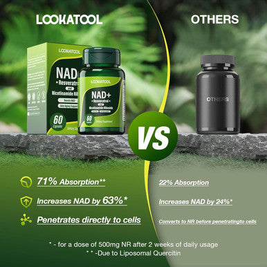 Nad+ Resveratrol Supplement, Liposomal Resveratrol, Quercetin Nr Supplement For Anti-Aging, Focus, Energy,60 Capsules