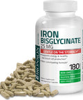 Bronson Iron Bisglycinate 25 mg Gentle on The Stomach, Supports Energy & Healthy Red Cell Production - Non-Constipating Formula - Non GMO, 180 Vegetarian Capsules