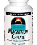 Source Naturals Magnesium Chelate - Supports Nerve & Muscle Function - 250 Tablets