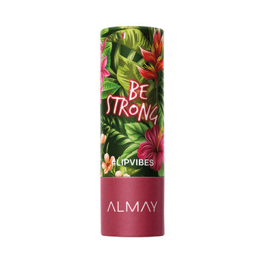 Almay Lip Vibes Lipstick with Vitamin E Oil and Shea Butter Matte Finish Hypoallergenic Be Strong, 0.14 Oz