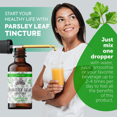 Florida Herbs Parsley Leaf Tincture Alcohol- Extract Organic Parsley (Petroselinum Crispum) Dried Leaf - Non-Gmo In Cold-Pressed Organic Vegetable Glycerin - 2 Oz