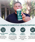 Upnourish Probiotics - 200 Billion Cfus, 15 Strains, Prebiotics & Enzymes - 60 Vegan Capsules