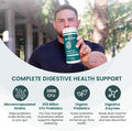 Upnourish Probiotics - 200 Billion Cfus, 15 Strains, Prebiotics & Enzymes - 60 Vegan Capsules