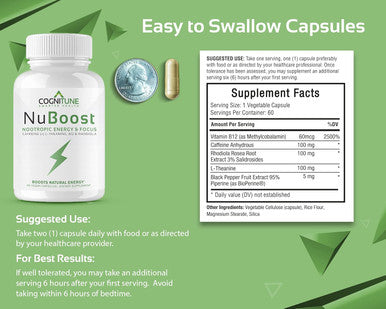 Cognitune NuClarity NuBoost and NuRest Nootropic Stack Bundle