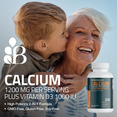 Bronson Calcium 1200 Mg Per Serving Plus Vitamin D3 1000 Iu High Potency Formula, Non-Gmo, 120 Tablets