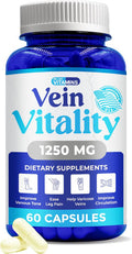 We Like Vitamins Vein Vitality 1250Mg Diosmin Hesperidin Complex For Varicose Veins Treatment With Horse Chestnut Butchers Broom & Bioflavonoids - Supports Blood Circulation For Healthy Leg Veins - 60 Capsules