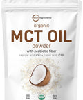 Micro Ingredients Organic MCT Oil Powder with Prebiotic Fiber1 Pound(16 Ounce) Fast Fuel for Body and Brain C8 MCT Oil for Coffee Creamer No GMOs Keto Diet Vegan