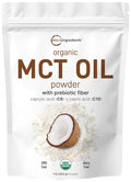 Micro Ingredients Organic MCT Oil Powder with Prebiotic Fiber1 Pound(16 Ounce) Fast Fuel for Body and Brain C8 MCT Oil for Coffee Creamer No GMOs Keto Diet Vegan